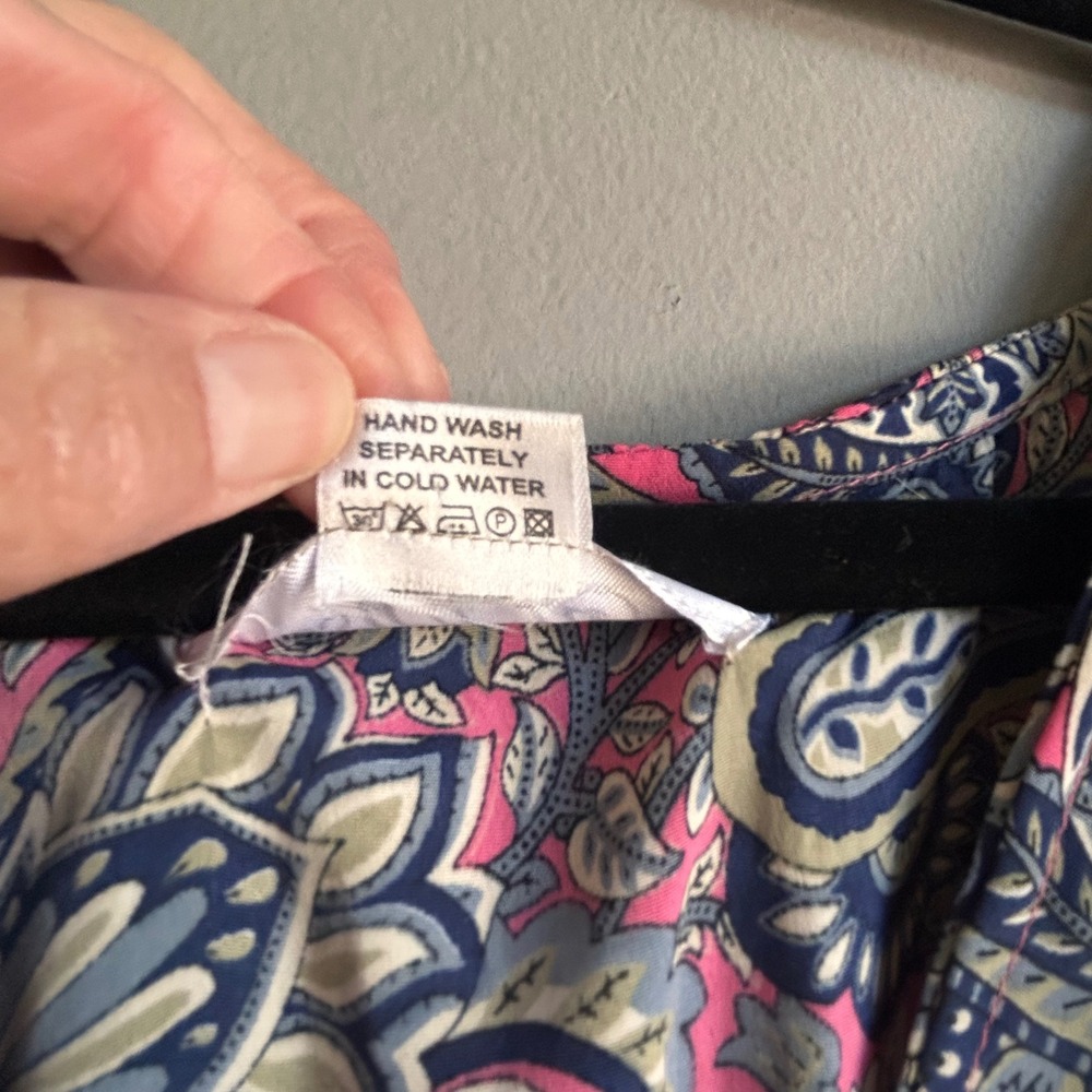 Jessica Taylor Pink Paisley 100% Silk Maxi Dress High Low Ruffle Tassel Boho S - Picture 9 of 9